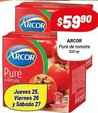 Almacor Arcor Puré de Tomate 520 gr oferta