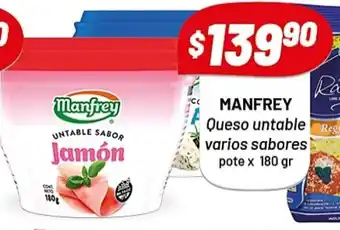 Almacor Manfrey Queso Untable Varios Sabores Pote x 180 gr oferta