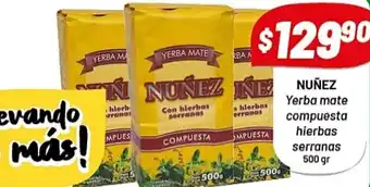 Almacor Nuñez Yerba Mate Compuesta Hierbas Serranas 500 gr oferta