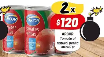 Almacor Arcor Tomate Al Natural Perita Lata 400 gr 2x oferta