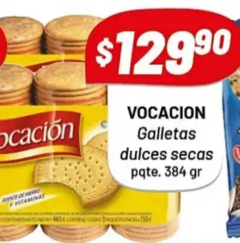 Almacor Vocacion Galletas Dulces Secas Pqte. 384 gr oferta