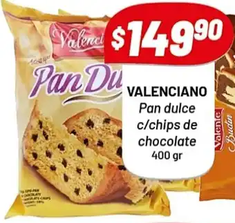 Almacor Valenciano Pan Dulce C/Chips de Chocolate 400 gr oferta