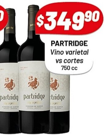 Almacor Partridge Vino Varietal Vs Cortes 750 cc oferta
