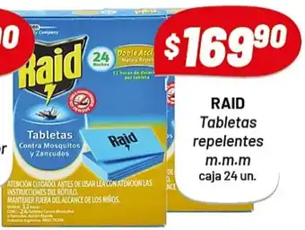 Almacor Raid Tabletas Repelentes m.m.m. Caja 24 Un. oferta