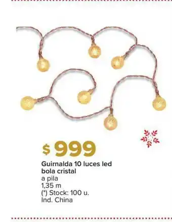 Carrefour Guirnalda 10 Luces Led Bola Cristal oferta