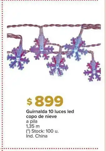 Carrefour Guirnalda 10 Luces Led Copo De Nieve oferta