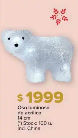 Carrefour Oso Luminoso De Acrílico 14 Cm oferta