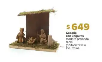 Carrefour Cabaña Con 3 Figuras Madera Patinada 8 Cm oferta