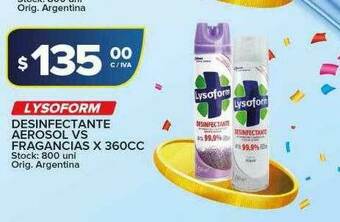 Carrefour Maxi Lysoform Desinfectante Aerosol Vs Fragancias oferta