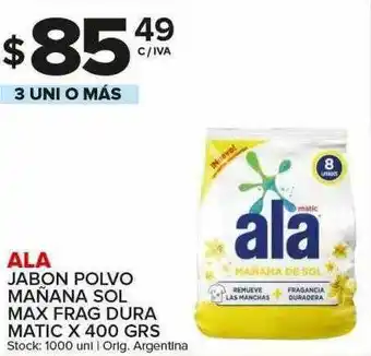 Carrefour Maxi Ala Jabon Polvo Mañana Sol Max Frag Dura Matic oferta