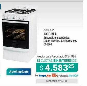 Cooperativa Obrera Cocina Encendido Electrónico Cajón Parrilla oferta