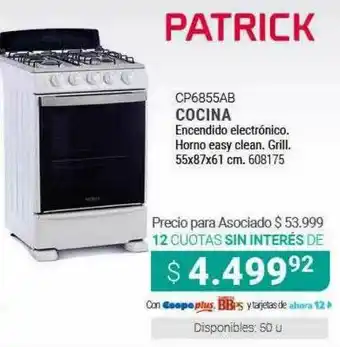 Cooperativa Obrera Patrick Cocina Encendido Electrónico oferta