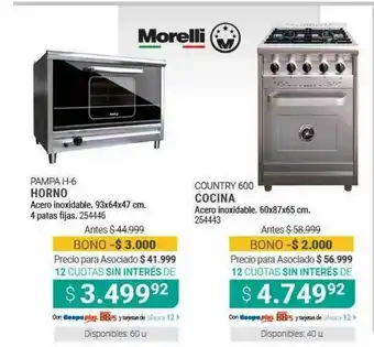 Cooperativa Obrera Morelli Horno Cocina oferta