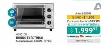 Cooperativa Obrera Horno Eléctrico Acero Inoxidable oferta