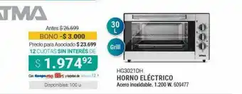 Cooperativa Obrera Horno Eléctrico Hg3021db oferta