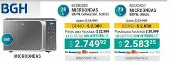 Cooperativa Obrera Bgh Microondas B228ds20 Microondas B223ds20 oferta