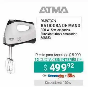 Cooperativa Obrera Atma Mb873737n Batidora De Mano oferta