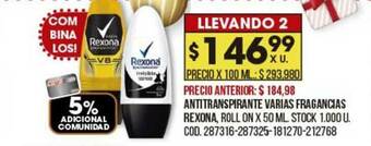Coto Antitranspirante Varias Fragancias Rexona oferta