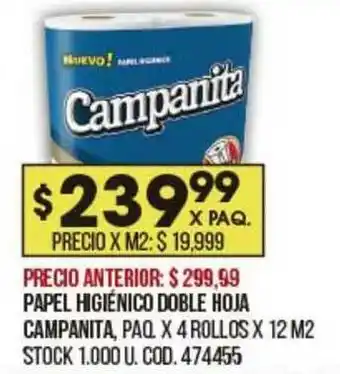 Coto Papel Higiénico Doble Hoja Campanita oferta