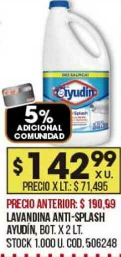 Coto Lavandina Anti-splash Ayudín oferta