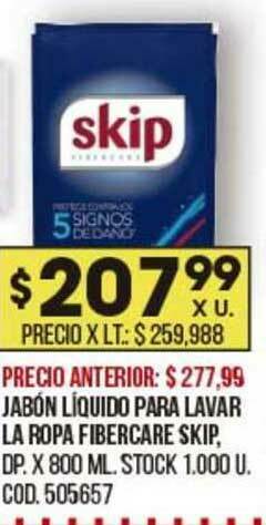 Coto Jabón Líquido Para Lavar La Ropa Fibercare Skip oferta