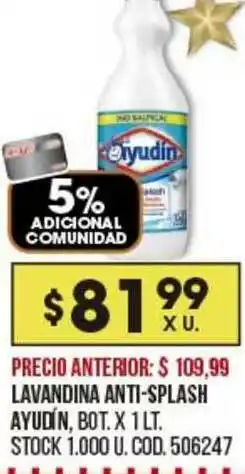 Coto Lavandina Anti-splash Ayudín oferta