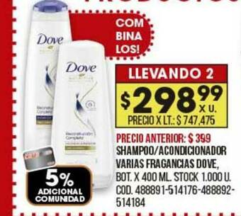 Coto Shampoo Acondicionador Varias Fragancias Dove oferta