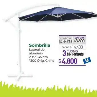 La Anonima Sombrilla Lateral De Aluminio 293x245 Cm oferta