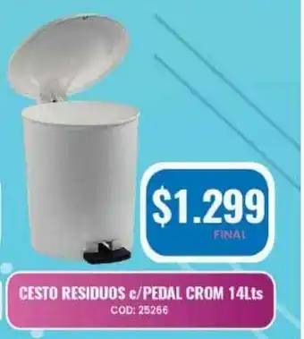 Maxiconsumo Cesto Residuos C Pedal Crom 14lts oferta