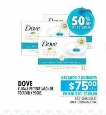 Pigmento Dove Cuida & Protege Jabón De Tocador 50% Off En La 2a Unidad oferta