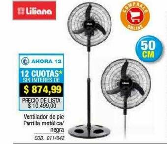 Ventilador De Pie Parrilla Metálica Negra