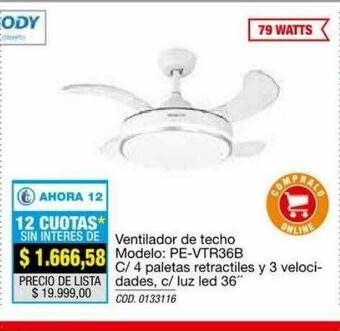 Rio Shop Deco Ventilador De Techo Peabody oferta