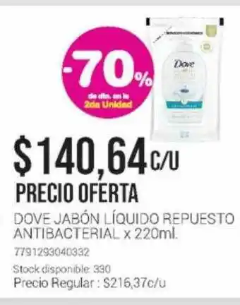 La Santé Dove Jabón Líquido Repuesto Antibacterial -70% De Dto. En La 2da Unidad oferta