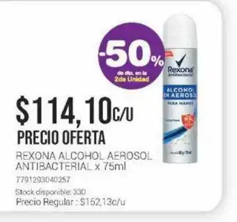 La Santé Rexona Alcohol Aerosol Antibacterial -50% De Dto. En La 2da Unidad oferta