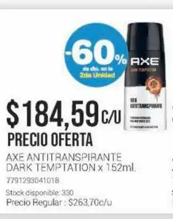 La Santé Axe Antitranspirante Dark Temptation -60% De Dto. En La 2da Unidad oferta