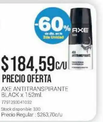 La Santé Axe Antitranspirante Black -60% De Dto. En La 2da Unidad oferta