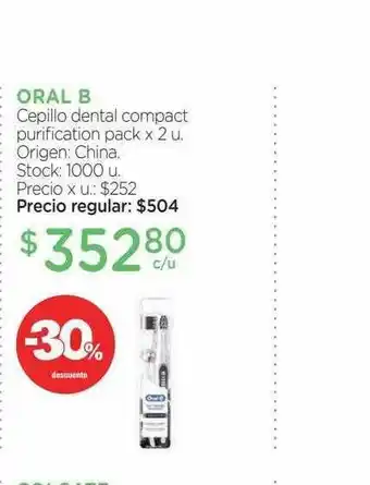 Farmacity 30% De Descuento Oral B Cepillo Dental Compact Purification Pack oferta
