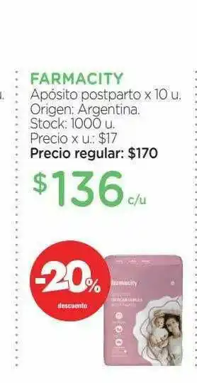 Farmacity Farmacity Apósito Postparto -20% Descuento oferta