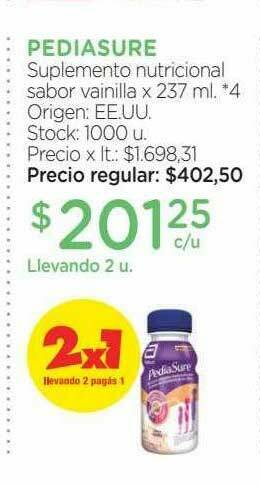 Farmacity Pediasure Suplemento Nutricional Sabor Vainilla oferta
