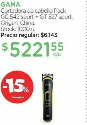 Farmacity Gama Cortadora De Cabello Pack Gc 542 Sport + Gt 527 Sport -15% Descuento oferta