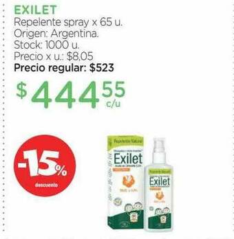 Farmacity Exilet Repelente Spray -15% Descuento oferta