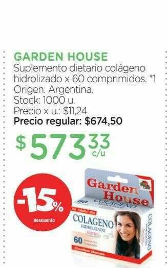 Farmacity Garden House Suplemento Dietario Colágeno Hidrolizado -15% Descuento oferta