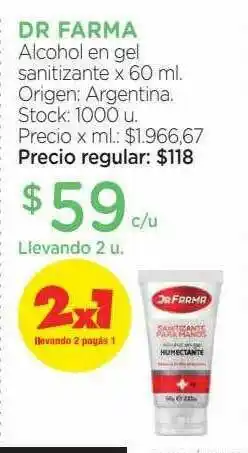 Farmacity Dr Farma Alcohol En Gel Sanitizante oferta