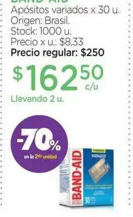 Farmacity Band-aid Apósitos Variados -70% En La 2da Unidad oferta