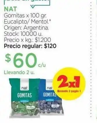 Farmacity Nat Gomitas Eucalipto Mentol oferta