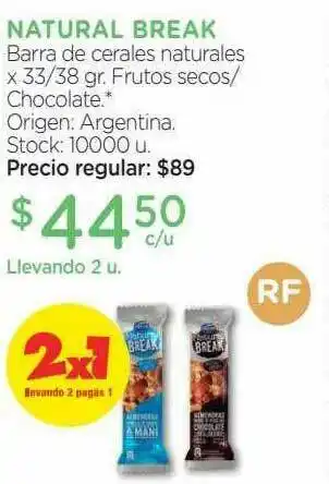 Farmacity Natural Break Barra De Cerales Naturales oferta