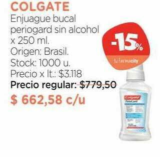 Farmacity Colgate Enjuague Bucal Periogard Sin Alcohol oferta
