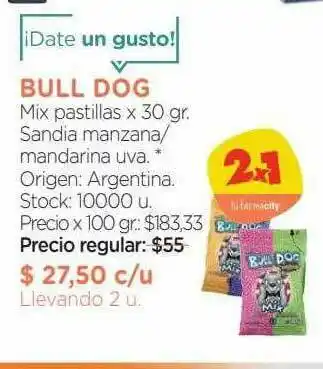 Farmacity Bull Dog Mix Pastillas Sandia Manzana Mandarina Uva oferta