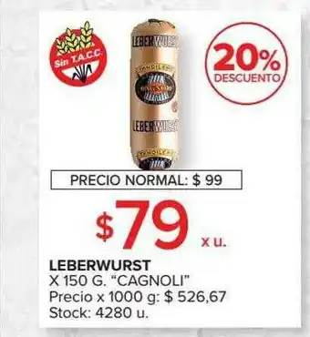 Carrefour Market Leberwurst Cagnoli 20% Descuento oferta