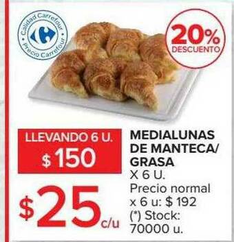 Carrefour Market Medialunas De Manteca Grasa 20% Descuento oferta